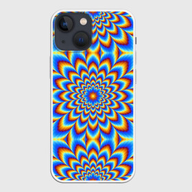 Чехол для iPhone 13 mini с принтом Пульсирующий синий цветок (оптическая иллюзия) в Курске,  |  | абстракция | аум | галлюцинация | зазеркалье | игра ума | иллюзии | индиго | майя | мантра | медитация | мираж | неон | нирвана | обман зрения | ом | оптические иллюзии | просветление | психоделика