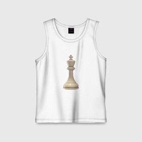 Детская майка хлопок с принтом Шахматная фигура Белый король в Курске,  |  | Тематика изображения на принте: белые | белый | доска | игра | игровая | игры | короли | король | логика | логичные | настольная | настольные | спорт | спортивные | фигура | фигурка | фигуры | шахматная | шахматные | шахматный | шахматы