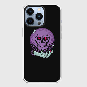 Чехол для iPhone 13 Pro с принтом Gaze Of Death в Курске,  |  | Тематика изображения на принте: ball | death | eyes | face | fiery | fire | gaze | halloween | hand | magic | magical | of | sight | skull | witch | ведьма | взгляд | глаза | для | колдунья | лицо | магический | магия | маникюр | огненный | огонь | предсказаний | рука | хэллоуи