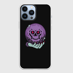 Чехол для iPhone 13 Pro Max с принтом Gaze Of Death в Курске,  |  | Тематика изображения на принте: ball | death | eyes | face | fiery | fire | gaze | halloween | hand | magic | magical | of | sight | skull | witch | ведьма | взгляд | глаза | для | колдунья | лицо | магический | магия | маникюр | огненный | огонь | предсказаний | рука | хэллоуи