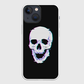 Чехол для iPhone 13 mini с принтом Неоновый светящийся череп в Курске,  |  | bone | bones | color | glow | halloween | light | neon | skeleton | skull | кости | кость | неон | неоновый | свет | свечение | скелет | хэллоуин | цвет | череп