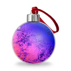 Ёлочный шар с принтом Абстрактный пурпурно синий в Курске, Пластик | Диаметр: 77 мм | абстрактный | волны | молодежный | морская пена | мраморный | розовый | синий | современный | фиолетовый