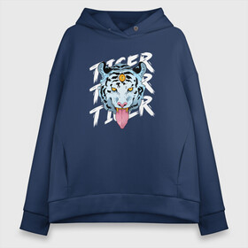 Женское худи Oversize хлопок с принтом A tiger with a third eye в Курске, френч-терри — 70% хлопок, 30% полиэстер. Мягкий теплый начес внутри —100% хлопок | боковые карманы, эластичные манжеты и нижняя кромка, капюшон на магнитной кнопке | 2022 | 2022 год | happy new year | santa | год тигра | дед мороз | каникулы | мороз | новогодний свитер | новый год | новый год 2022 | новый год тигра | оливье | праздник | рождество | санта клаус | свитер новогодний