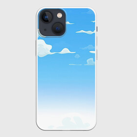 Чехол для iPhone 13 mini с принтом Летнее небо в Курске,  |  | арт | лето | небо | облака | облако | природа | рисунок | синий