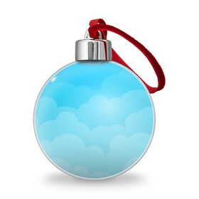 Ёлочный шар с принтом Голубые облака в Курске, Пластик | Диаметр: 77 мм | Тематика изображения на принте: арт | вектор | векторный рисунок | небо | облака | облако | природа | рисунок | синий