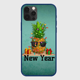 Чехол для iPhone 12 Pro Max с принтом Праздничный ананас в Курске, Силикон |  | Тематика изображения на принте: 2022 | ананас | арт | гирлянды | графика | новый год | фрукт