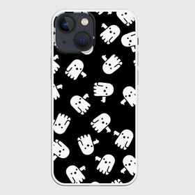 Чехол для iPhone 13 mini с принтом ПРИВИДЕНИЯ УЗОР   HALLOWEEN в Курске,  |  | bats | bones | ghost | halloween | pumpkin | skull | кости | летучие мыши | приведение | призрак | скелет | тыква | хеллоуин | хоррор | хэллоуин