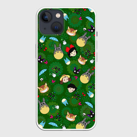 Чехол для iPhone 13 с принтом TotoroKiki ALLSTARS в Курске,  |  | ambrella | anime | catbus | dzidzi | ghibli | kiki | may | sacki | susuwatari | totoro | witch | аниме | ведьма | дзидзи | зонтик | кики | кот | котобус | мэй | сацки | сусуватари | тоторо