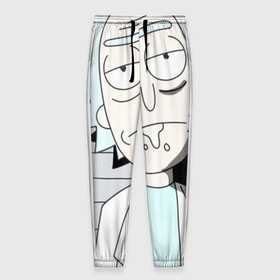 Мужские брюки 3D с принтом рикк в Курске, 100% полиэстер | манжеты по низу, эластичный пояс регулируется шнурком, по бокам два кармана без застежек, внутренняя часть кармана из мелкой сетки | рикиморти