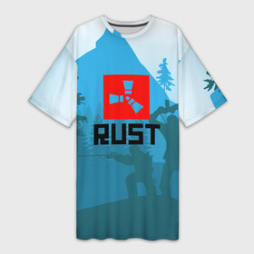 Платье-футболка 3D с принтом Выживалка Раст в Курске,  |  | game | games | rust | survive | выживалка | выживач | игра | игры | раст