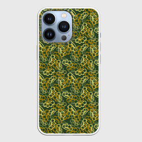 Чехол для iPhone 13 Pro с принтом Кастеты (камуфляж) в Курске,  |  | authority | bandit | camouflage | criminal | gangster | mafia | mafiosi | military camouflage | автомат | авторитет | бандит | боец | браток | гангстер | граната | драка | злодей | камуфляж | кастеты | мафиози | мафия | милитари | оружие