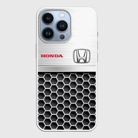 Чехол для iPhone 13 Pro с принтом HONDA | Стальная решетка в Курске,  |  | Тематика изображения на принте: honda | honda accord | honda civic | honda cr v | honda moto | honda motor | honda motors | ж | железная решетка | красный логотип | логотип красный | сталь | стальная решетка | стальные соты | хонда | хонда аккорд