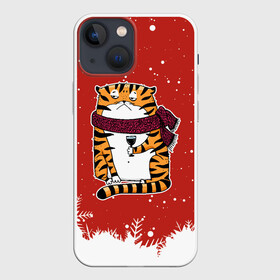 Чехол для iPhone 13 mini с принтом грустный тигр с бокалом вина в Курске,  |  | 2022 | год тигра | новый год | новый год 2022 | символ года | тигр | тигренок | тигрица | тигры