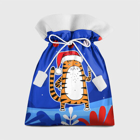Подарочный 3D мешок с принтом Тигр   символ 2022 года в Курске, 100% полиэстер | Размер: 29*39 см | 2022 | год тигра | новый год | новый год 2022 | символ года | тигр | тигренок | тигрица | тигры