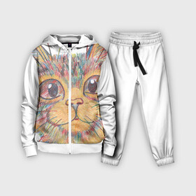 Детский костюм 3D с принтом A 018 Цветной кот в Курске,  |  | графика | животные | звери | кот | котик | мило | мультяшка | поп арт | разноцветный | цветные карандаши