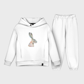 Детский костюм хлопок Oversize с принтом А 022 Заяц в Курске,  |  | графика | зайка | заяц | кролик | мило | поп арт | цветные карандаши