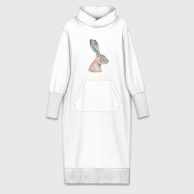 Платье удлиненное хлопок с принтом А 022 Заяц в Курске,  |  | Тематика изображения на принте: графика | зайка | заяц | кролик | мило | поп арт | цветные карандаши
