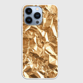 Чехол для iPhone 13 Pro с принтом Мятая Фольга в Курске,  |  | Тематика изображения на принте: золотая фольга | золотой фон | мятая фольга | принт | фольга