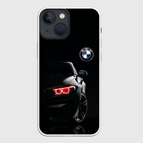 Чехол для iPhone 13 mini с принтом BMW МИНИМЛ в Курске,  |  | автомобиль | бмв | логотип | марка | машина | неон
