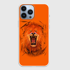 Чехол для iPhone 13 Pro Max с принтом ЛЕВ СКВОЗЬ ТКАНЬ в Курске,  |  | animals | hunter | king | lion | вожак | дикие | животные | звери | клыки | король | лев | пасть | сила | ткань | хищник | царь | ярость