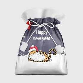 Подарочный 3D мешок с принтом Happy New Year 2022 Тигр в Курске, 100% полиэстер | Размер: 29*39 см | 2022 | год тигра | новый год | новый год 2022 | символ года | тигр | тигренок | тигрица | тигры
