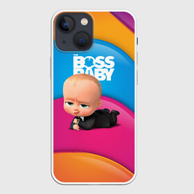 Чехол для iPhone 13 mini с принтом Boss baby rainbow в Курске,  |  | baby | boss | boss baby | босс | босс молокосос | маленький босс | малыш | мальчик | молокосос | ребенок