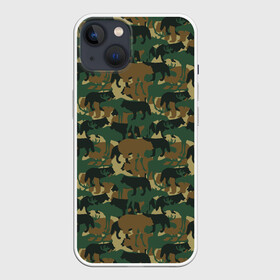 Чехол для iPhone 13 с принтом Звери (камуфляж) в Курске,  |  | animals | camouflage | hunter | hunting | military | zoo | волк | дикая природа | егерь | животные | звери | зоопарк | камуфляж | лес | лиса | лось | медведь | милитари | олень | оружие | охота | охота на волка | охота на зайца