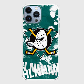 Чехол для iPhone 13 Pro Max с принтом Анахайм Дакс | Anaheim Ducks в Курске,  |  | Тематика изображения на принте: anahaim ducks | anaheim | anaheim ducks | ducks | hockey | mighty ducks | nhl | usa | дакс | могучие утята | нхл | спорт | сша | хоккей | шайба