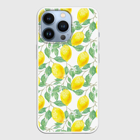 Чехол для iPhone 13 Pro с принтом Лимоны 3d в Курске,  |  | 3d | background | branches | citrus | flowers | lemon | lemon tree | lemons | pattern | plant | tree | yellow | ветви | дерево | желтый | лимон | лимонное дерево | лимоны | листья | паттерн | растение | фон | цветы | цитрусы