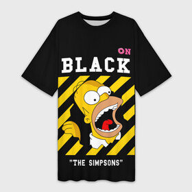 Платье-футболка 3D с принтом Симпсоны х ON BLACK в Курске,  |  | bart | homer | off | off white | on black | simpson | simpsons | барт | барт симпсон | гомер | гомер симпсон | лиза | офф | офф вайт | симпсон | симпсоны