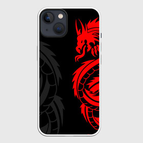 Чехол для iPhone 13 с принтом КРАСНЫЙ ДРАКОН ТАТУ   RED DRAGON TATTOO в Курске,  |  | anime | blood | dragon | japan | katana | knight | samurai | senpai | snake | sun | warior | аниме | воин | дракон | животные | змея | катана | красный дракон | кровавая | кровавый | кровь | луна | меч | мифология | сакура | самураи | самурай |