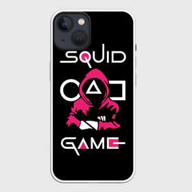 Чехол для iPhone 13 с принтом Squid game: guard killer в Курске,  |  | action adventure | ci | hitman | killer | security guards | south korean | squid game | survival game | thriller | triangle | web series | веб сериал | игра в кальмара | игра на выживание | квадрат | круг | охранники | приключенческий боевик | тр