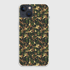 Чехол для iPhone 13 с принтом Птицы (камуфляж) в Курске,  |  | bird | camouflage | crow | death | dis | evil | hunting camouflage | military camouflage | военный камуфляж | ворона | гуси | журавли | камуфляж | крылатые | крылья | ласточки | маскировка | масхалат | милитари | небесные | орёл
