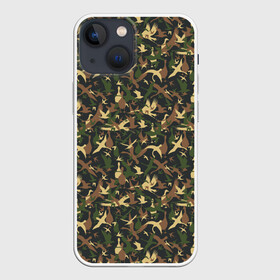 Чехол для iPhone 13 mini с принтом Птицы (камуфляж) в Курске,  |  | bird | camouflage | crow | death | dis | evil | hunting camouflage | military camouflage | военный камуфляж | ворона | гуси | журавли | камуфляж | крылатые | крылья | ласточки | маскировка | масхалат | милитари | небесные | орёл