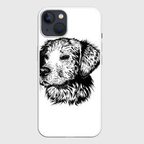 Чехол для iPhone 13 с принтом Дог   Dog в Курске,  |  | Тематика изображения на принте: дог | животные | принт | сабака | черно белое