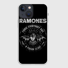 Чехол для iPhone 13 mini с принтом Сердце Рамонс в Курске,  |  | Тематика изображения на принте: alternative | music | punk | punkrock | ramones | ramons | rock | альтернатива | музыка | панк | панкрок | рамонс | рок