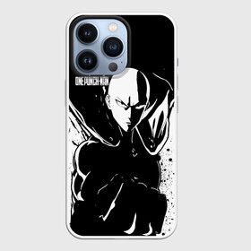 Чехол для iPhone 13 Pro с принтом Черно белый Сайтама One Punch Man в Курске,  |  | hagemanto | one punch man | one punchman | onepunchman | saitama | sensei | аниме | ван панч мен | ванпанчмен | лысый плащ | манга | сайтама | сильнейший человек | учитель | человек одинудар | человек одного удара