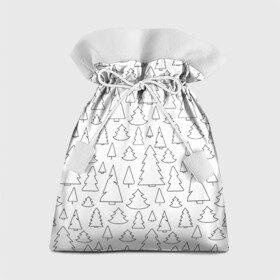 Подарочный 3D мешок с принтом Простые елочки в Курске, 100% полиэстер | Размер: 29*39 см | белый | елка | елочка | зима | зимний | простой узор