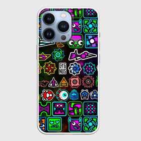Чехол для iPhone 13 Pro с принтом GEOMETRY DASH ГЕРОИ в Курске,  |  | 2d игра | geometry dash | mobile game | robtop | space | геометри даш | космос | кубики | кубы | мобильная игра | неон