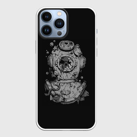 Чехол для iPhone 13 Pro Max с принтом Sea Devil в Курске,  |  | bones | corpse | dead | depth | devil | diver | fish | head | ocean | scuba | sea | skull | spacesuit | water | world | акваланг | вода | глубина | голова | дайвер | дьявол | кости | мертвец | мертвые | мертвый | мировой | море | морской | океан | рыбы | 