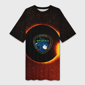 Платье-футболка 3D с принтом SPACE X сингулярность в Курске,  |  | астрономия | галактика | горизонтсобытий | илонмаск | космос | марс | ракета | сингулярность | чёрнаядыра