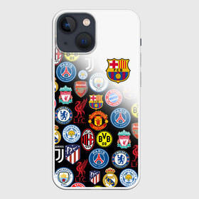 Чехол для iPhone 13 mini с принтом FC BARCELONA LOGOBOMBING в Курске,  |  | barca | barcelona | fc barca | барка | барселона