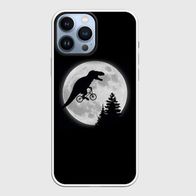 Чехол для iPhone 13 Pro Max с принтом T REX НА ЛУНЕ в Курске,  |  | Тематика изображения на принте: bicycle | bike | fly | moon | rex | trex | tyrannosaur | бикукле | динозаврик | животные | летающий динозавр | луна | на велосипеде на фоне луны | ночной пейзаж | палеонтология | пародия | полёт | прикол | т рекс