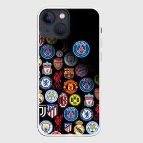 Чехол для iPhone 13 mini с принтом PSG LOGOBOMBING в Курске,  |  | paris saint germain | psg | saint | sport | париж | псг | псж | спорт | футбол