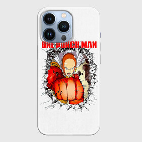 Чехол для iPhone 13 Pro с принтом Удар сквозь стену One Punch Man в Курске,  |  | hagemanto | one punch man | one punchman | onepunchman | saitama | sensei | аниме | ван панч мен | ванпанчмен | лысый плащ | манга | сайтама | сильнейший человек | учитель | человек одинудар | человек одного удара