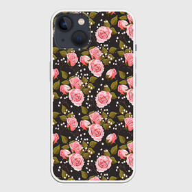 Чехол для iPhone 13 с принтом Яркие розовые розы в Курске,  |  | арт | бутон | бутон розы | бутоны | бутоны роз | бутоны цветов | жемчуг | жемчужины | рисунок | роза | розовая роза | розовые бутоны | розовые розы | розовый бутон | розы | цветок | цветы | яркие цветы