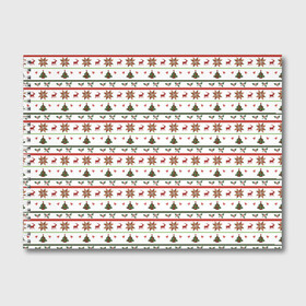 Альбом для рисования с принтом узор новогодний Бело-красно-зеленый в Курске, 100% бумага
 | матовая бумага, плотность 200 мг. | deer | new year | елка | колокольчики | новый год | олень | растение | снежинка | узор