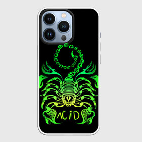 Чехол для iPhone 13 Pro с принтом Acid scorpion в Курске,  |  | Тематика изображения на принте: acid | acid scorpion | scorpion | кислота | кислотный скорпион | неон | неоновые узоры | скорпион | узоры