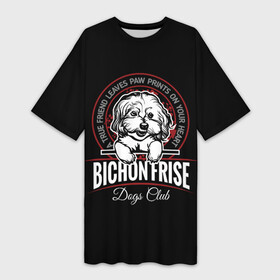 Платье-футболка 3D с принтом Бишон Фризе (Bichon Frize) в Курске,  |  | animal | bichon frize | bolognese | dog | french lapdog | lapdog | maltese | poodle | бишон фризе | болонка | болоньез | друг человека | живот | кинолог | кудрявая болонка | мальтезе | пёс | порода собак | пудель | собака