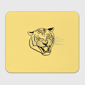 Прямоугольный коврик для мышки с принтом тигр на золотом фоне в Курске, натуральный каучук | размер 230 х 185 мм; запечатка лицевой стороны | art line | chinese calendar | contour | golden | head | mascot | muzzle | new year | symbol | tiger | year of the tiger | арт лайн | год тигра | голова | золотой | китайский календарь | контур | новогодний | новый год | символ | талисман | тигр
